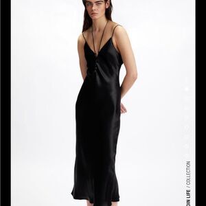 NWT SATIN EFFECT MIDI DRESS.